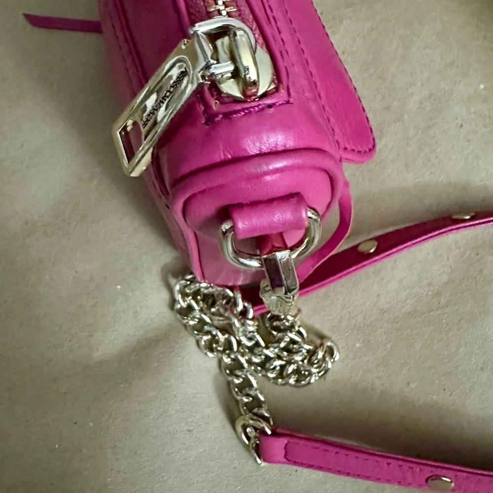 Rebecca Minkoff Mini MAC Hot Pink Leather Crossbody Shoulder Bag